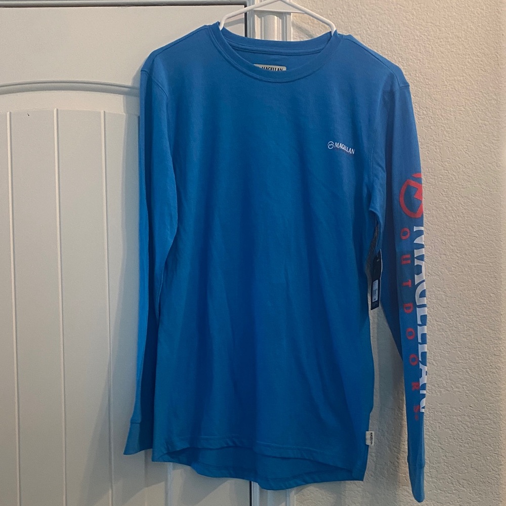 NWT Magellan Women’s Boyfriend Fit Blue Aster Long Sleeve, Sz XS
